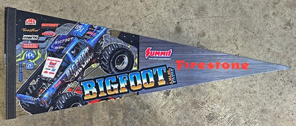 1 2 PRICE SALE - BIGFOOT Felt Pennant (wheelie slate) on Sale